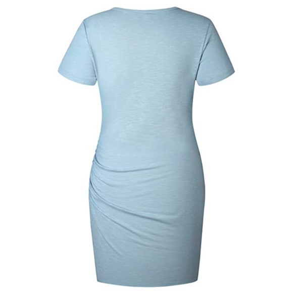 Women's Short Sleeve Bodycon Mini Dress - Picture 4 of 6